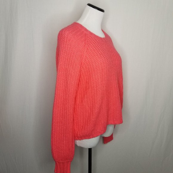 Wild Fable Crewneck Raglan Chunky Pullover Sweater, Coral Size XS - Picture 6 of 9